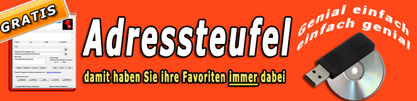Der AdreseTeufel ist teuflisch gut+teuflisch klein! Passt in die Hosentasche+Auf USB-Stick AdressTeufel Teuflisch praktisch!