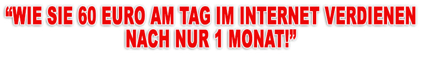 Wie Sie 60 Euro am Tag im Internet verdienen nach nur 1 Monat