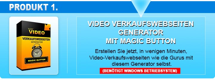 Produkt 1 Video Verkaufswebseiten Generator