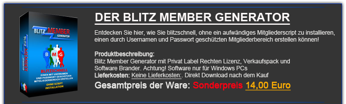 Blitz Member Generator mit PLR