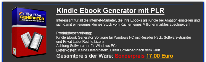 Kindle Ebook Generator mit PLR deutsche Version