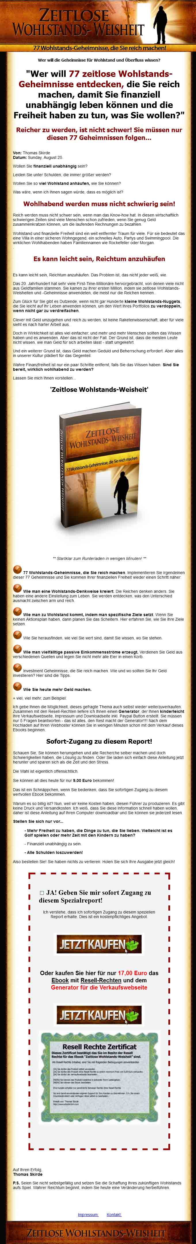 Ebook Zeitlose Wohlstands-Weisheit mit Resell Rechten